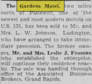 The Gardens Motel (Garden Motel) - Apr 26 1955 Article